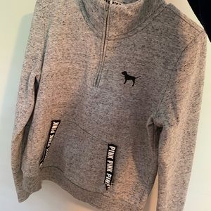 Gray pink pull over